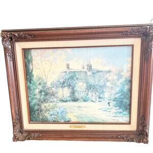 Marty Bell Larkspur Cottage Limited Edition Lithograph Canvas Print  #537/900